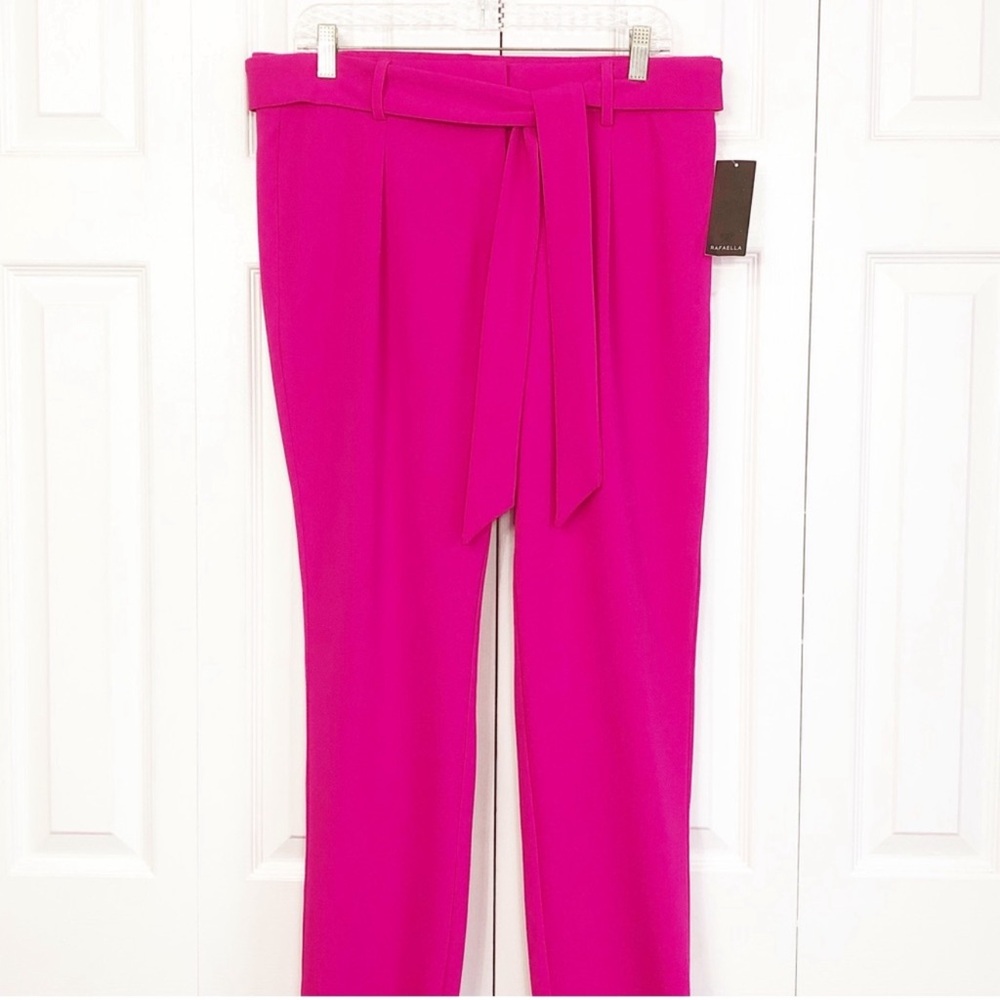 NWT Rafaella Hot Pink High-Rise Cropped Slim Leg Trouser Dress Pants